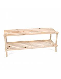 Mueble zapatero de madera 2 niveles 74 x 26 x 29,5 cm, estantería para calzado, soporte para zapatos 2 alturas, baldas, multiuso