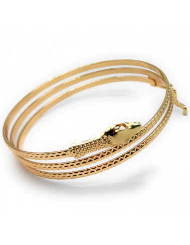 Tradineur - Brazalete de serpiente metálico, pulsera decorativa, complemento para disfraz de Cleopatra, faraona egipcia, carnava