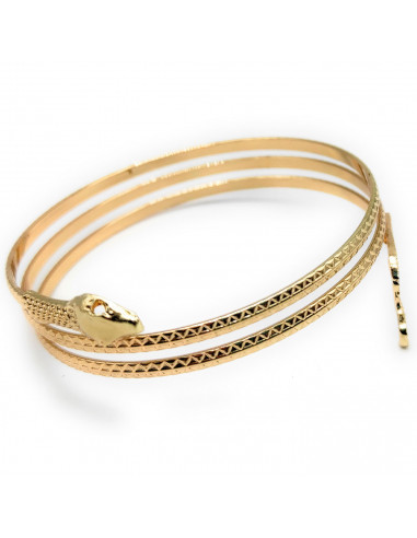 Tradineur - Brazalete de serpiente metálico, pulsera decorativa, complemento para disfraz de Cleopatra, faraona egipcia, carnava