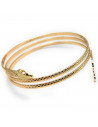 Tradineur - Brazalete de serpiente metálico, pulsera decorativa, complemento para disfraz de Cleopatra, faraona egipcia, carnava