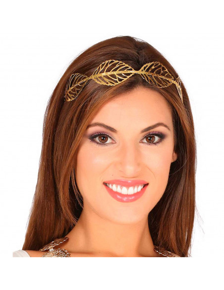 Tradineur - Diadema de hojas metálica, tiara decorativa, complemento para disfraz de romana, diosa griega, carnaval, Halloween, Tradineur - Diadema de hojas metálica, tiara decorativa, complemento para disfraz de romana, diosa griega, carnaval, Halloween,