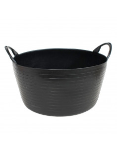 0 litros, 20 x 43 cm, negro. Cesto, cubo flexible, contenedor multifuncional, establo, jardín, alimentación de animales, mezcla,