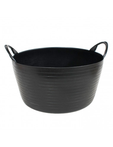 0 litros, 20 x 43 cm, negro. Cesto, cubo flexible, contenedor multifuncional, establo, jardín, alimentación de animales, mezcla,
