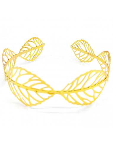 Tradineur - Diadema de hojas metálica, tiara decorativa, complemento para disfraz de romana, diosa griega, carnaval, Halloween,