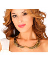Tradineur - Collar romano laurel, colgante metálico, complemento para disfraz de romana, carnaval, Halloween, Arde Lucus, cospla