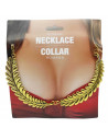 Tradineur - Collar romano laurel, colgante metálico, complemento para disfraz de romana, carnaval, Halloween, Arde Lucus, cospla