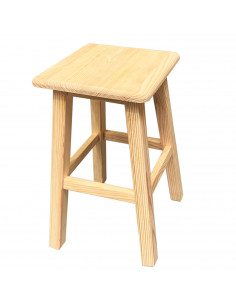 Tradineur - Taburete decoración cuadrado de madera de 49 x 29,5 x 29,5 cm para distintas estancias del hogar o hosteleria, Banqu