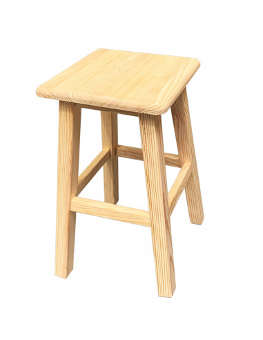 Tradineur - Taburete decoración cuadrado de madera de 49 x 29,5 x 29,5 cm para distintas estancias del hogar o hosteleria, Banqu