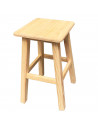 Tradineur - Taburete decoración cuadrado de madera de 49 x 29,5 x 29,5 cm para distintas estancias del hogar o hosteleria, Banqu