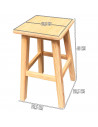 Tradineur - Taburete decoración cuadrado de madera de 49 x 29,5 x 29,5 cm para distintas estancias del hogar o hosteleria, Banqu