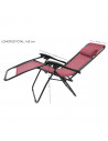 Tradineur - Tumbona plegable con reposabrazos, incluye cojín reposacabezas, silla con respaldo regulable, multiposición, metal y