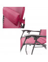 Tradineur - Tumbona plegable con reposabrazos, incluye cojín reposacabezas, silla con respaldo regulable, multiposición, metal y