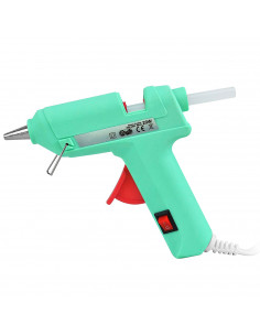 Tradineur - Pistola de silicona caliente 20W, modelo Creative, pistola de pegamento, encolar, incluye 2 barras de silicona, cabl