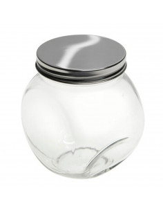 Tradineur - Tarro de Transparente con dos posiciones y tapa de rosca metálica - Capacidad de 700 ml - Recipiente inclinable para