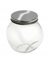Tradineur - Tarro de Transparente con dos posiciones y tapa de rosca metálica - Capacidad de 700 ml - Recipiente inclinable para