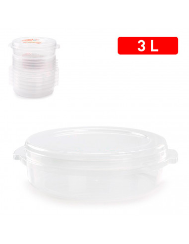 Tradineur - Fiambrera para tortillas - Fabricado en plástico - Capacidad de 3 Litros - Apta para microondas y lavavajillas - 8,5