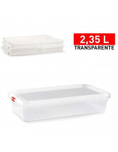 Tradineur - Fiambrera modelo N.º 5  - Fabricado en plástico - Capacidad de 2,35 Litros - Apta para microondas y lavavajillas - 6