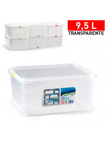 Tradineur - Fiambrera modelo N.º 8 - Fabricado en plástico - Capacidad de 9,5 Litros - Apta para microondas y lavavajillas - 15,