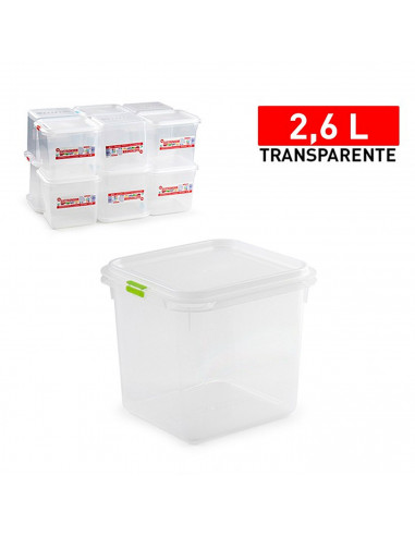 Tradineur - Fiambrera modelo N.º 10 - Fabricado en plástico - Capacidad de 2,6 Litros - Apta para microondas y lavavajillas - 16