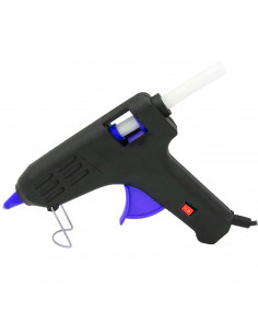 Tradineur - Pistola de silicona caliente 60W, modelo Brico Plus, pistola de pegamento, encolar, incluye 2 barras de silicona y c