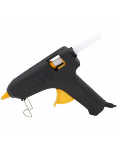 Tradineur - Pistola de silicona caliente 60W, modelo Brico, pistola de pegamento, encolar, incluye 2 barras de silicona y cable,
