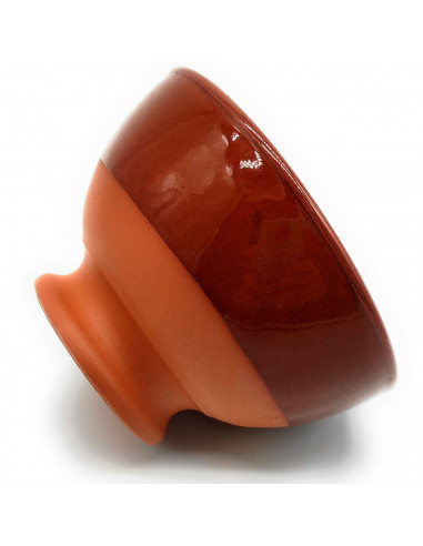 Tradineur - Taza de barro para aperitivos Nº 2, tazón para vino, queimada, diseño tradicional, artesanal (Marrón, 10,7 x 6,4 cm)