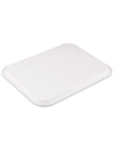 Tradineur - Bandeja reutilizable rectangular, polipropileno, hostelería, bares, restaurantes, hogar, fabricada en España (Blanco