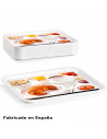 Tradineur - Bandeja reutilizable rectangular, polipropileno, hostelería, bares, restaurantes, hogar, fabricada en España (Blanco