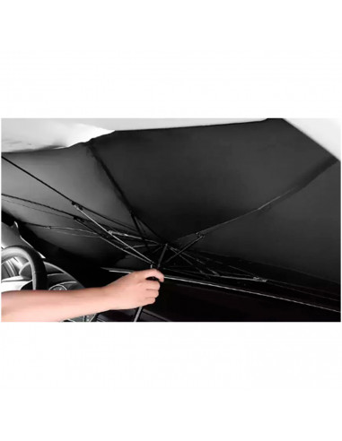 Tradineur - Parasol para coches con mango - Fabricado en Tela/Hierro - Tamaño universal, apto para todos los coches - 79 x 140 c