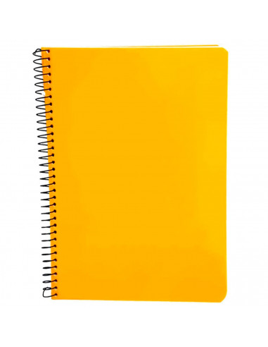Tradineur - Cuaderno A4 con hojas en blanco, lisas, encuadernación de espiral y tapa dura, libreta tamaño folio, bloc de notas c