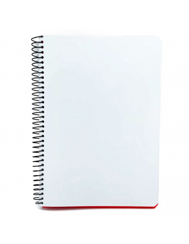 Tradineur - Cuaderno A4 con hojas en blanco, lisas, encuadernación de espiral y tapa dura, libreta tamaño folio, bloc de notas c