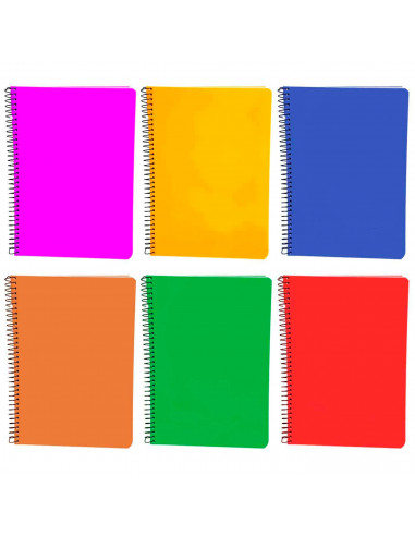 Tradineur - Cuaderno A4 con hojas en blanco, lisas, encuadernación de espiral y tapa dura, libreta tamaño folio, bloc de notas c