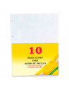 Tradineur - Pack de 10 hojas para álbum fotográfico de 4 anillas, A4, aptas para fotografías de 10 x 15 cm, doble cara, 4 espaci