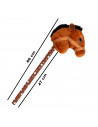 Tradineur - Cabeza de caballo con palo, incluye sonido realista, peluche musical para montar, juguete infantil, funciona con pil