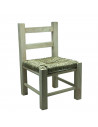 Tradineur  - Silla pequeña "rafia" para niño o decoración de color surtido y de 39 x 22 x 25 cm. Taburete con respaldo para niño