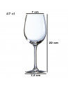 Tradineur - Set de 6 copas de vino de cristal, diseño sofisticado y elegante, aptas para lavavajillas, restaurante, hogar (47 cl