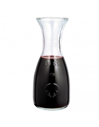 Tradineur - Decantador de cristal con boca ancha, botella, recipiente sin tapón para bebidas, vino, leche, batidos, zumos, salsa