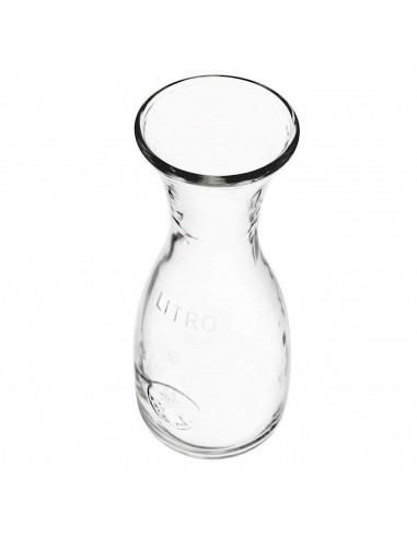 Tradineur - Decantador de cristal con boca ancha, botella, recipiente sin tapón para bebidas, vino, leche, batidos, zumos, salsa
