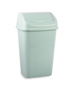 Tradineur - Papelera de plástico con tapa basculante, cubo de basura ligero y resistente, baño, cocina, oficina, hogar, fabricad