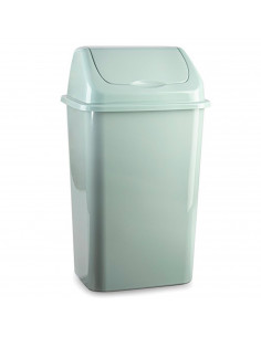 Tradineur - Papelera de plástico con tapa basculante, cubo basura ligero, resistente, baño, cocina, oficina, fabricada en España