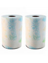 Tradineur - Pack de 2 rollos de papel de cocina decorado XXL, doble capa, máxima absorción, suave, multiusos, limpieza, papel 10