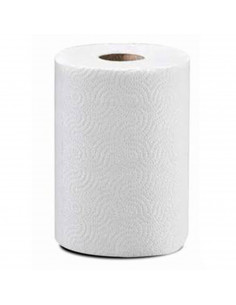 Tradineur - Rollo de papel de cocina blanco XXL, doble capa, máxima absorción, 120 hojas, suave, multiusos, limpieza, papel 100%