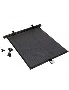Tradineur - Cortina enrollable para ventanilla de coche, parasol lateral de plástico, altura regulable, colocación con 3 ventosa