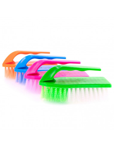 Pamex - Cepillo de plástico para ropa con asa ergonómica y cerdas suaves 14,5 x 7,5 x 6 cm, limpiar polvo o pelos de mascotas (C