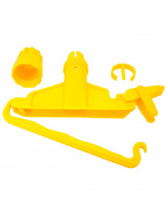 Tradineur - Pinza de plástico para fregona industrial, válida para mangos de hasta 2,5 cm de diámetro, limpieza del hogar, negoc