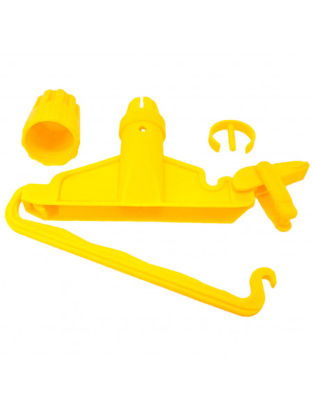 Tradineur - Pinza de plástico para fregona industrial, válida para mangos de hasta 2,5 cm de diámetro, limpieza del hogar, negoc