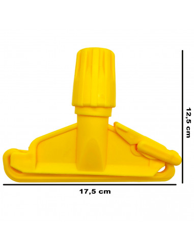 Tradineur - Pinza de plástico para fregona industrial, válida para mangos de hasta 2,5 cm de diámetro, limpieza del hogar, negoc