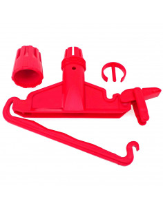 Tradineur - Pinza de plástico para fregona industrial, apta para mangos de hasta 2,5 cm de diámetro, limpieza del hogar, negocio