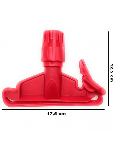 Tradineur - Pinza de plástico para fregona industrial, apta para mangos de hasta 2,5 cm de diámetro, limpieza del hogar, negocio