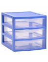 Tradineur - Cajonera guadiana de sobremesa, incluye 3 cajones transparentes, torre de almacenaje, armario, baño, oficina, fabric